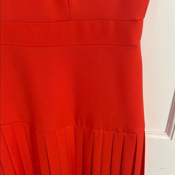 J. Crew Orange Crepe Wool Midi Dress with Cap Sleeves - Picture 3 of 8